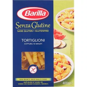   Barillaglutenfreie Tortiglioni 400g – Italienische Pasta oder Reis Zutat für mediterrane Küche