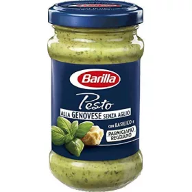   Barilla Knoblauchfreies Pesto-Glas, 190g Premium Tomatensauce / Pesto – Mediterrane Küche Sauce