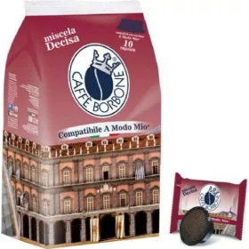   Borbone Deciso Kapseln kompatibel mit einem Modo Mio (10 Stück) – Tee Kaffee oder Zuckerprodukt für Frühstück und Heißgetränke