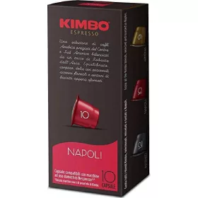   Kimbo Nespresso Napoli Kapseln, 10 Stück – Tee Kaffee oder Zuckerprodukt für Frühstück und Heißgetränke