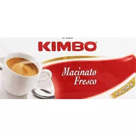   Kimbo Frischgemahlenes Quartett 4X250g – Tee Kaffee oder Zuckerprodukt für Frühstück und Heißgetränke