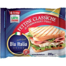   Blu Italia Scheiben klassischer Schmelzkäse 200g - Traditioneller Käse für Frühstück, Küch
