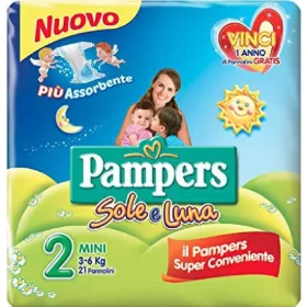   Pampers Sole & Luna Minigröße 2 (3–6 kg), 21 Stück Premium Baby Diapers High Absorbency Comfortable Protection