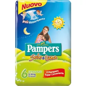   Pampers Sun & Moon Extra Largegröße 6 (15–30 kg), 13 Stück Premium Baby Diapers High Absorbency Comfortable Protection