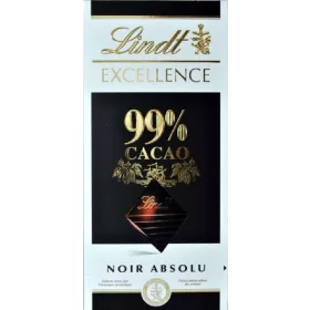   Lindt Excellence 99 % Schokolade, 50g – Süße oder salzige Snacks für unterwegs und Genussmomente