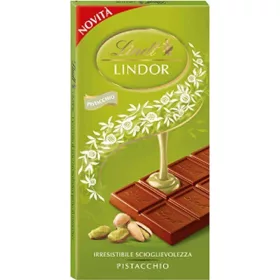   Lindt Lindor Pistazienschokolade, 100g – Süße oder salzige Snacks für unterwegs und Genussmomente