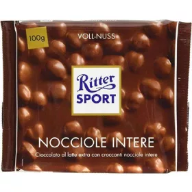   Ritter Sport Milch mitganzen Haselnüssen 100g – Süße oder salzige Snacks für unterwegs und Genussmomente
