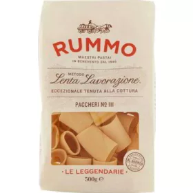   Rummo-Spezialität 111 Paccheri 500g – Italienische Pasta oder Reis Zutat für mediterrane Küche