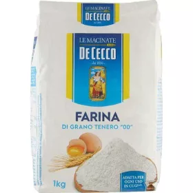   De Cecco Mehl Typ 00 1 kg – Italienische Pasta oder Reis Zutat für mediterrane Küche