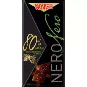   Novi Nero Nero 80% Riegel 75g – Süße oder salzige Snacks für unterwegs und Genussmomente