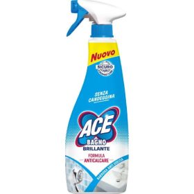   Ace Badreiniger Spray Antikalk Glänzend 500 ml – Badreiniger gegen Kalk und Schmutz für glänzende Oberflächen