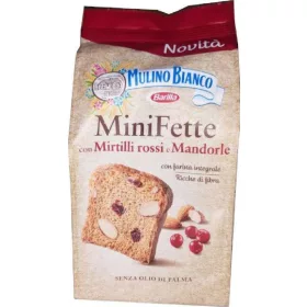   Mulino Bianco Mini Cranberry- und Mandelscheiben 90g – Süße oder salzige Snacks für unterwegs und Genussmomente