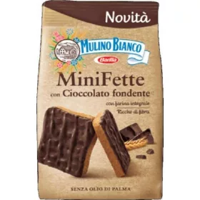   Mulino Bianco Mini dunkle Schokoladenscheiben 110g – Süße oder salzige Snacks für unterwegs und Genussmomente