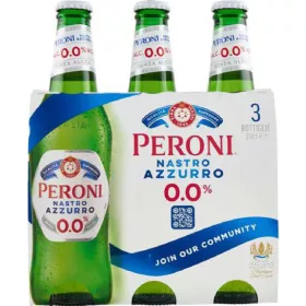   Nastro Azzurro Zero Bier 3x33 cl – Alkoholisches Getränk Spirituose oder Likör für Genussmomente