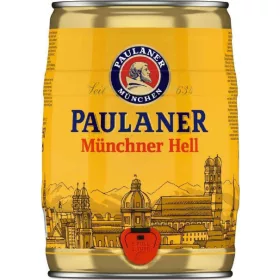  Paulaner Münchner Hell Fass 5 L – Alkoholisches Getränk Spirituose oder Likör für Genussmomente