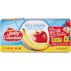   Jolly Colombani Apfel-Banane Saft 3x200 ml - Fruit Beverage for Breakfast & Daily Enjoymen