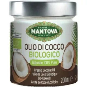  Mantova Bio-Kokosöl 200 ml – Süße oder salzige Snacks für unterwegs und Genussmomente