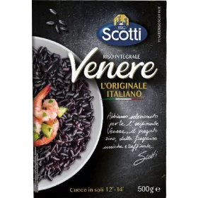   Scotti Venere Schwarzer Reis 500 g – Italienische Pasta oder Reis Zutat für mediterrane Küche