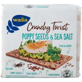   Wasa Mohn & Meersalz Knäckebrot 245 g Premium Flour Bread or Baking Ingredient – Ideal for Baking
