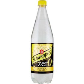   Schweppes Tonic Zero 1 l - Refreshing Soft Drink for Meals & Parties