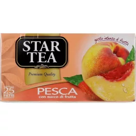   Star Pfirsichtee 25 Beutel 43 g – Tea Coffee or Sugar Product for Breakfast and Hot Drinks