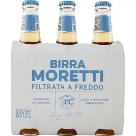   Moretti Bier kaltgefiltert 3×33 cl – Alkoholisches Getränk Spirituose oder Likör für Genussmomente