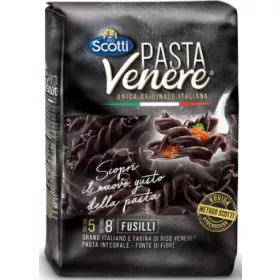   Scotti Schwarze Fusilli (Venere) 400 g – Italienische Pasta oder Reis Zutat für mediterrane Küche