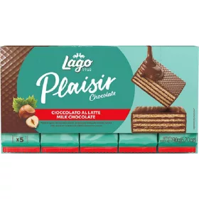   Lago Plaisir Milchwaffeln mit Schokolade 5×38 g – Süße oder salzige Snacks für unterwegs und Genussmomente