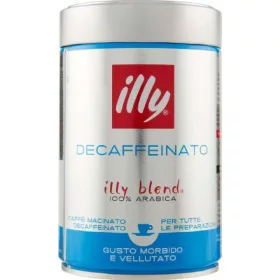   Illy Entkoffeinierter Klassischer Kaffee Dose 250 gr – Tea Coffee or Sugar Product for Breakfast and Hot Drinks