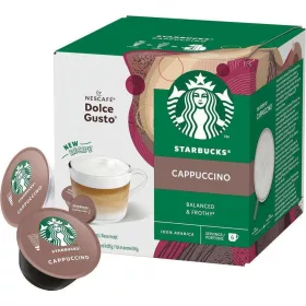   Starbucks Cappuccino Kapseln x12 – Tea Coffee or Sugar Product for Breakfast and Hot Drinks