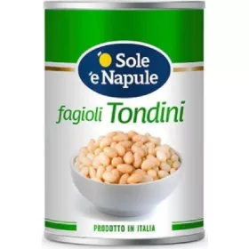   O Sole 'E Naple Runde Bohnen 400g Dose – Canned Legumes or Vegetables for Salads, Soups and Everyday Cooking