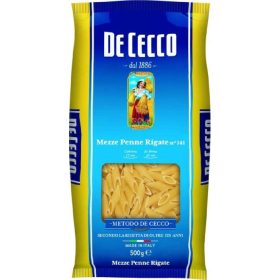   De Cecco Nr. 141 Mezze Penne Rigate 500g Packung 3-Pack – angled-cut penne pasta Value Bundle