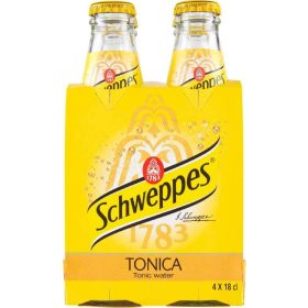   Schweppes Tonic 4 x 18cl - Refreshing Soft Drink for Meals & Parties