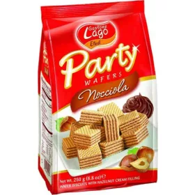   Lago Party Haselnusswaffeln 250g – Süße oder salzige Snacks für unterwegs und Genussmomente