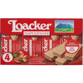   Loacker Napolitaner Waffeln 4 x 45g 180g – Süße oder salzige Snacks für unterwegs und Genussmomente
