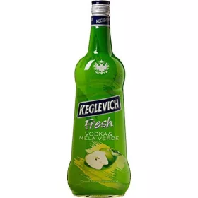   Keglevich Vodka 18%grüner Apfel 1ltr – Alkoholisches Getränk Spirituose oder Likör für Genussmomente