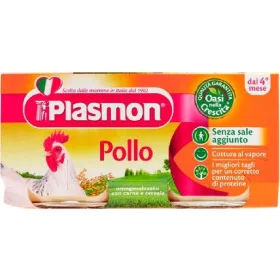   Plasmon Homogenisiertes Hühnerfutter 2 x 80g Homogenized Baby Food Plasmon Homogenisiertes Hühnerfutter 2 x 80g Premium Baby Meal