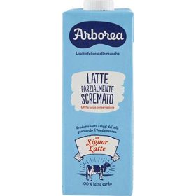   Arborea Teilentrahmte, ultrahocherhitzte Milch, 1-Liter-Karton - Frische Milch für Kaffee,