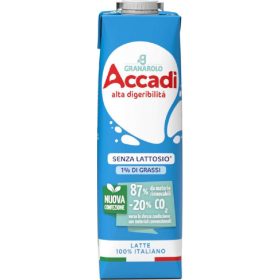   Ganarolo Accadi' UHT teilentrahmte Milch 1ltr - Frische Milch für Kaffee, Frühstück & tägl
