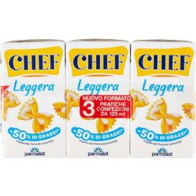   Chef Light Cream 3X125ml Parmalat Brik - Frische Sahne für Kochen, Backen & Desserts