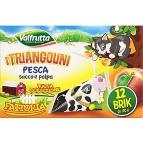   Valfrutta Pfirsich-Dreiecke Brik 10 x 12cl - Beverage for Daily Refreshment