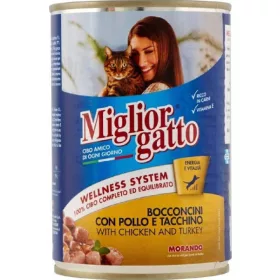   Migliorgatto Hühner- und Puten-Häppchen 405g – Premium Pet Food Complete Nutrition for Pets