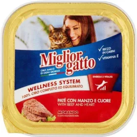  Migliorgatto Pastete Rind & Herz 100 g – Premium Pet Food Complete Nutrition for Pets