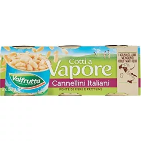   Valfrutta 3 x 150g Cannellini-Bohnen 450g – Canned Legumes or Vegetables for Salads, Soups and Everyday Cooking