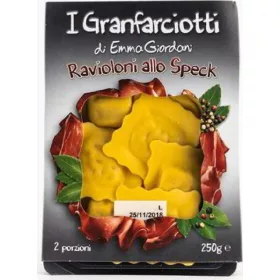   Emmagiordani Speck-Ravioli 250g – Italienische Pasta oder Reis Zutat für mediterrane Küche