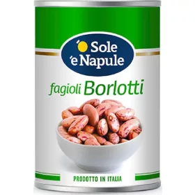   O Sole 'E Napule Borlotti Bohnen 400g – Canned Legumes or Vegetables for Salads, Soups and Everyday Cooking