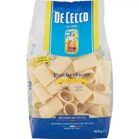   De Cecco Nr. 125 Smooth Paccheri 500g – Italienische Pasta oder Reis Zutat für mediterrane Küche