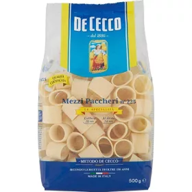   De Cecco Nr. 225 Halbe Paccheri 500g – Italienische Pasta oder Reis Zutat für mediterrane Küche