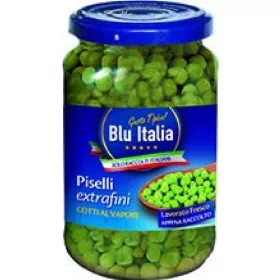   Blue Italy Extra feine Erbsen 370g – Canned Legumes or Vegetables for Salads, Soups and Everyday Cooking