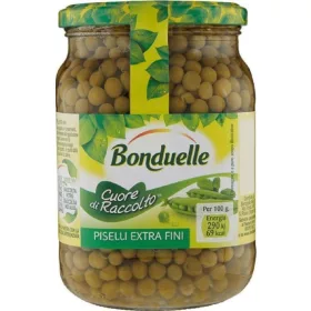   Bonduelle Extra feine Erbsen 580g – Canned Legumes or Vegetables for Salads, Soups and Everyday Cooking